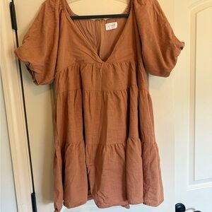 Rust Orange Short Dress